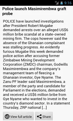 Zimbabwe News android App screenshot 0